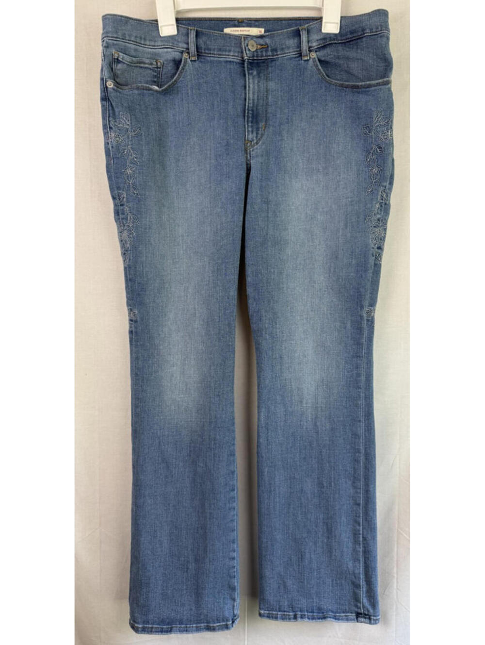 Levis Womens Classic Bootcut Jeans Size 16 Blue Denim Stretch Cotton Blend